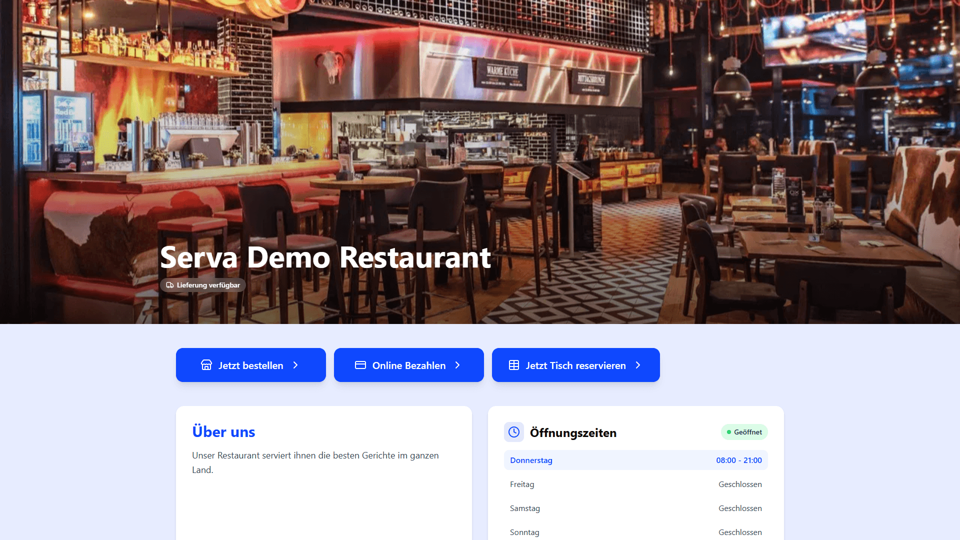 Serva Dashboard auf Laptop