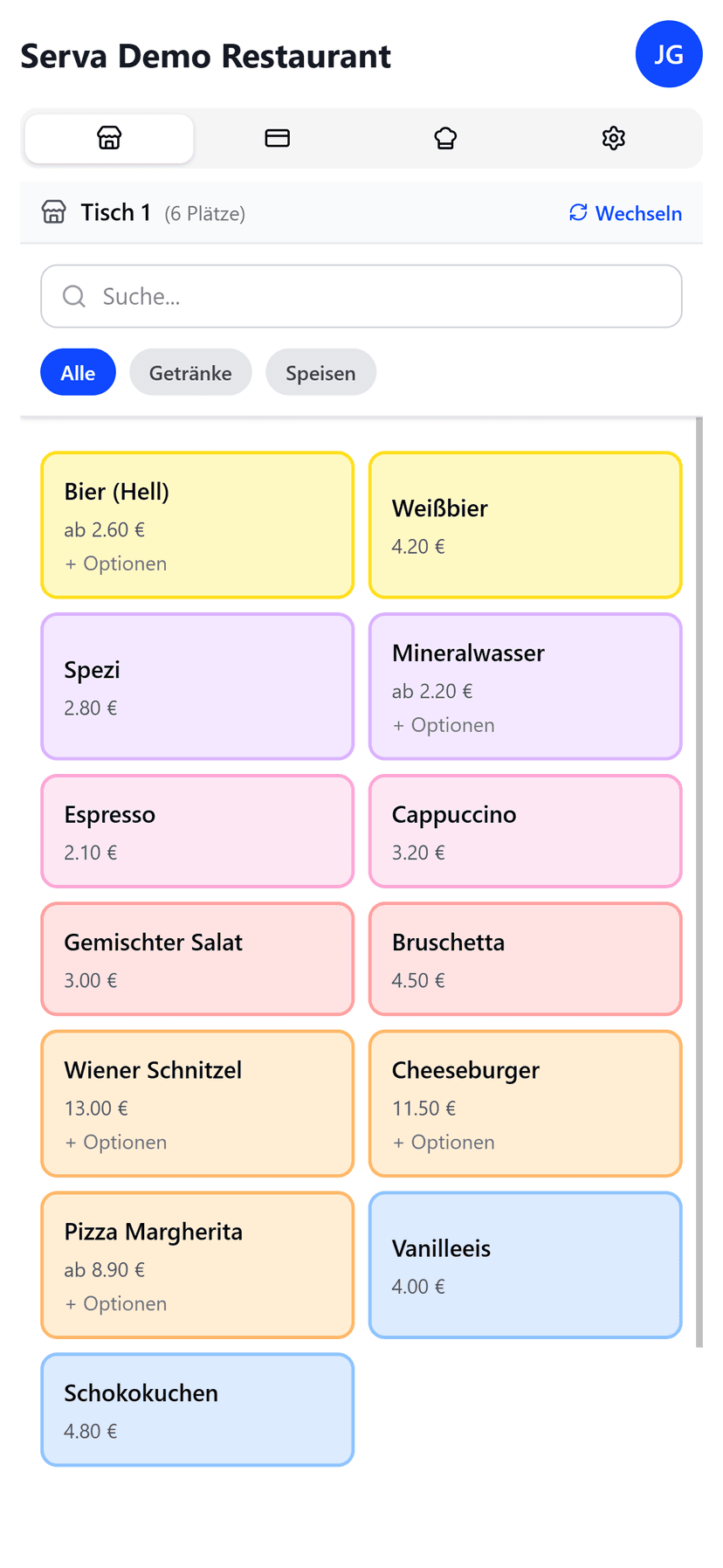 Serva App auf Smartphone